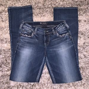 Silver Denim Jeans / Suki Mid-rise Bootcut